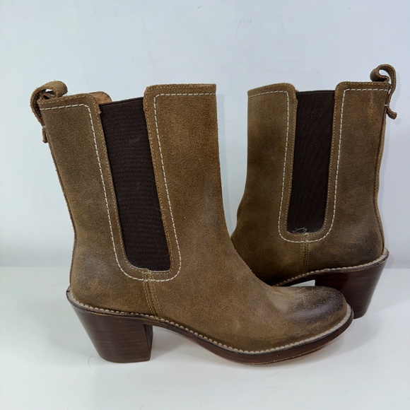 Fry Suede Chelsea Boots Aleksandra Zee Block Heel Women's Size 8 - Picture 12 of 16